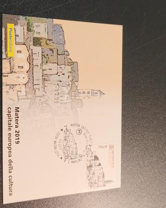 Cartolina Filatelica Matera 2019 Capitale Europea