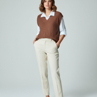 gilet di lana con camicia