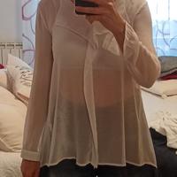 Blusa bianca trasparente 