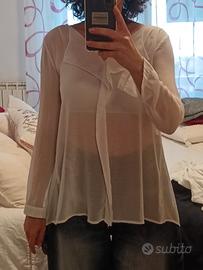 Blusa bianca trasparente 