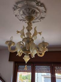 lampadario veneziano in vetro di Murano