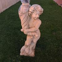 Puttini porta lampada esterno giardino in cemento 