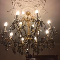 LAMPADARIO CRISTALLI ANNI 50'