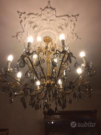 LAMPADARIO CRISTALLI ANNI 50'