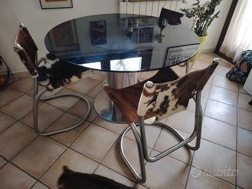 sedie vintage cavallino cromate anni 70 