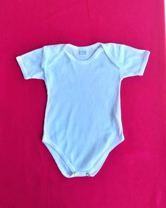 Body, cotone, bianco, neonata 1 mese H 56 🚼🍼🐥