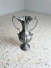 Grande Vaso Anfora Vintage in Peltro Martellato