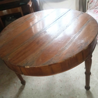 Tavolo tondo luigi filippo XVI lastronat noce 900