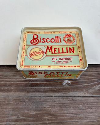 Scatola in latta Mellin vintage