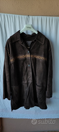 Giaccone pelle scamosciato marrone