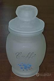 CONTENITORE CAFFE' IN VETRO SATINATO ANNI 60 VINTA