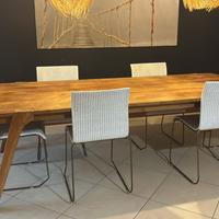 Tavolo da pranzo in legno massello Teak + 6 sedie