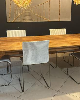 Tavolo da pranzo in legno massello Teak + 6 sedie