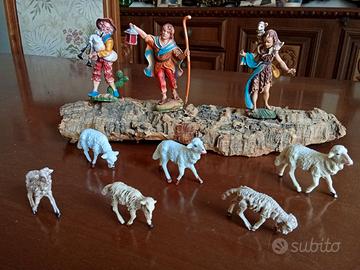 Lotto Pastori e Pecore per Presepe Vintage Anni 70