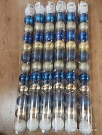 72 palline assotite bianche blu oro nuove e punta.