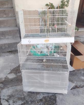 GABBIE PER CANARINI CON ACCESSORI