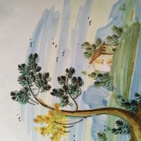 Antico piatto Castelli e firmato dall'artista