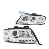 FARI AUDI A6 4B 01-04 LUCE DIURNA A TUBO FONDO CRO