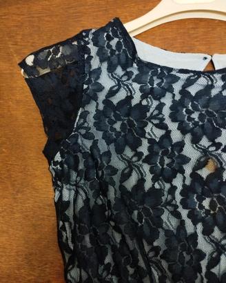 vestito per bambina, in pizzo blu