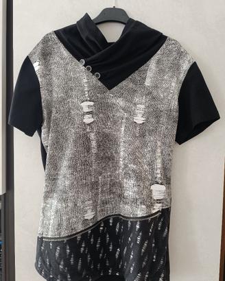 T-Shirt Uomo M - Collo Alto Bottoni Zip