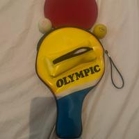 Raccheta ping pong con custodia olympic vintage
