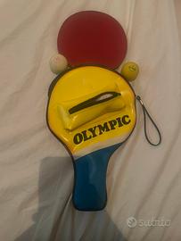 Raccheta ping pong con custodia olympic vintage