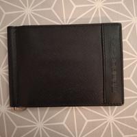 Portafoglio uomo Momo Design nero slim con clip
