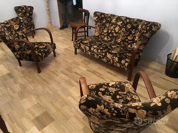 Salotto Vintage Anni 40/50 in Legno Curvato