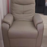 Poltrona Relax Ecopelle colore Corda - modello Cri