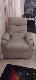 Poltrona Relax Ecopelle colore Corda - modello Cri