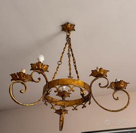 Lampadario ferro battuto