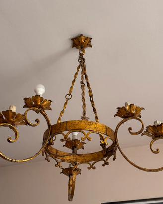 Lampadario ferro battuto