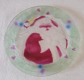 PIATTO VETRO BABBO NATALE 