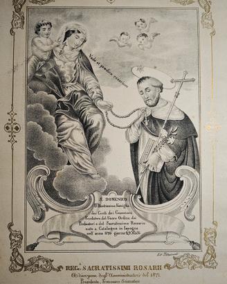 1872 Stampa Madonna SS Rosario Bari San Domenico