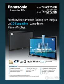 monitor 65 professionale Panasonic plasma