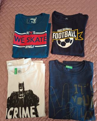 Lotto 4 maglie manica lunga tg 10 anni bambino 