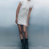 vestito corto in maglia stretch metallizzato 
