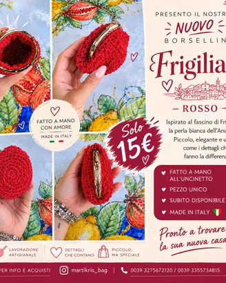 Frigiliana Rosso borsellino all’uncinetto♥️