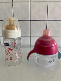 bicchiere Philips Avent + biberon Chicco