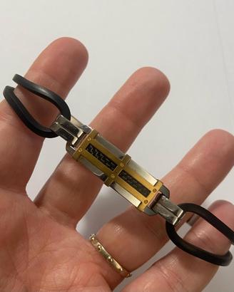 Bracciale uomo in acciaio e caucciù