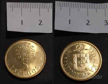 PORTOGALLO 5 Escudos 1991 Pre Euro