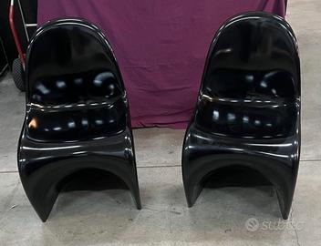 VITRA 2  Panton Chair Classic in nero lucido