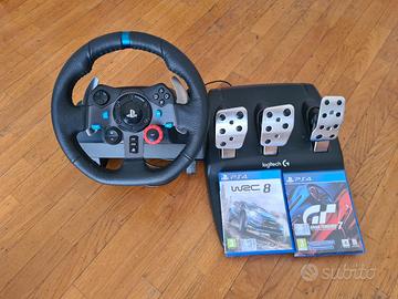 VOLANTE G29 PIÙ PEDALI LOGITEC PS4-5 E DUE GIOCHI 