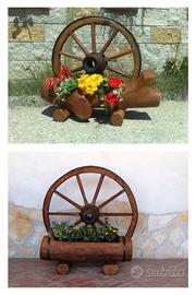 Ruote carro antiche fioriere