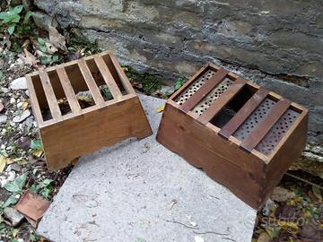 Due scaldini antichi in legno primi '900