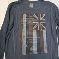 Maglioncino Gaudì Jeans blu con stampa, trama ruvi