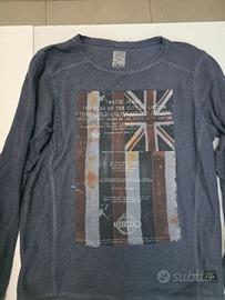 Maglioncino Gaudì Jeans blu con stampa, trama ruvi