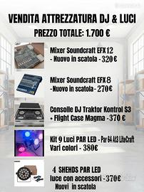 Attrezzatura DJ Luci professionale stock o singoli