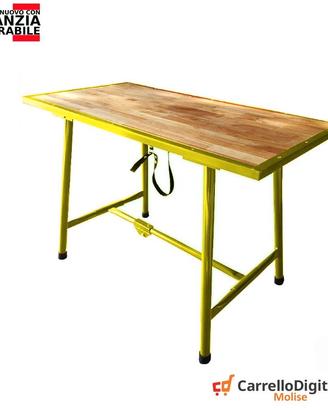 Tavolo lavoro pieghevole legno e acciaioGiallo
