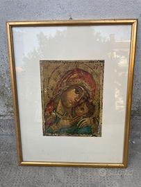 Icona Madonna col Bambino stile bizantino